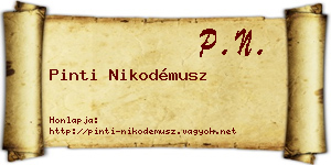 Pinti Nikodémusz névjegykártya